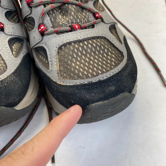 Merrell Boy's Moab 3 Mid Waterproof Hiking Shoe, Boulder/Red, Size 7 US Big Kid - Picture 8 of 16